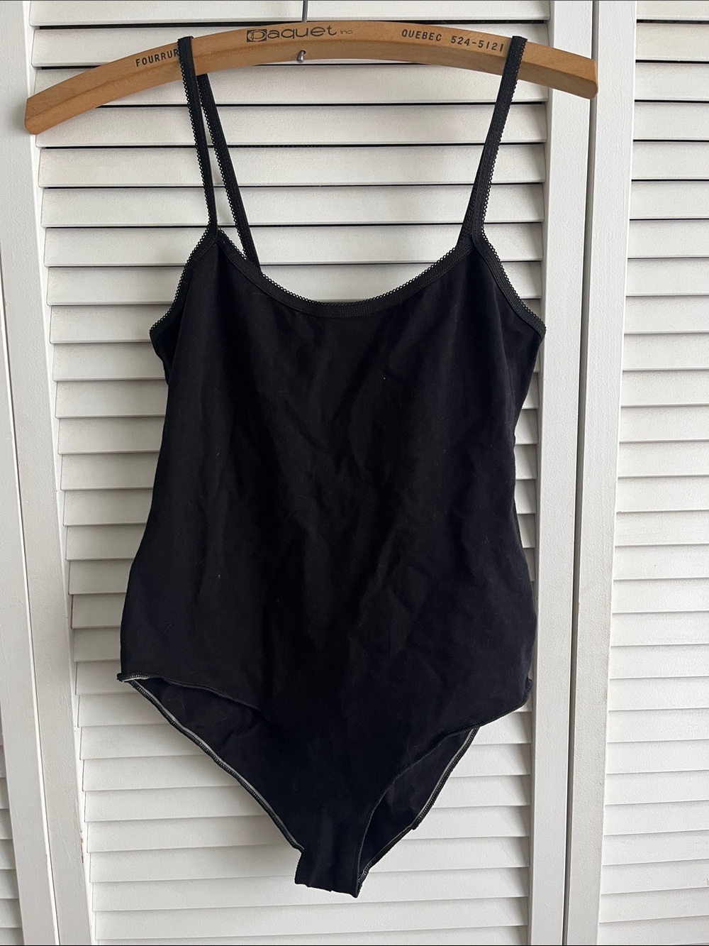 American Apparel Black Scoop Neck Bandeau Bodysuit